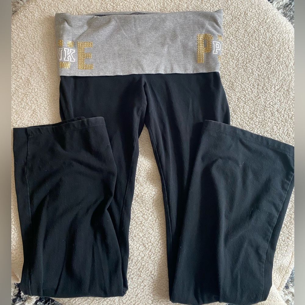 Y2K vintage Victoria’s Secret pink bling foldover leggings